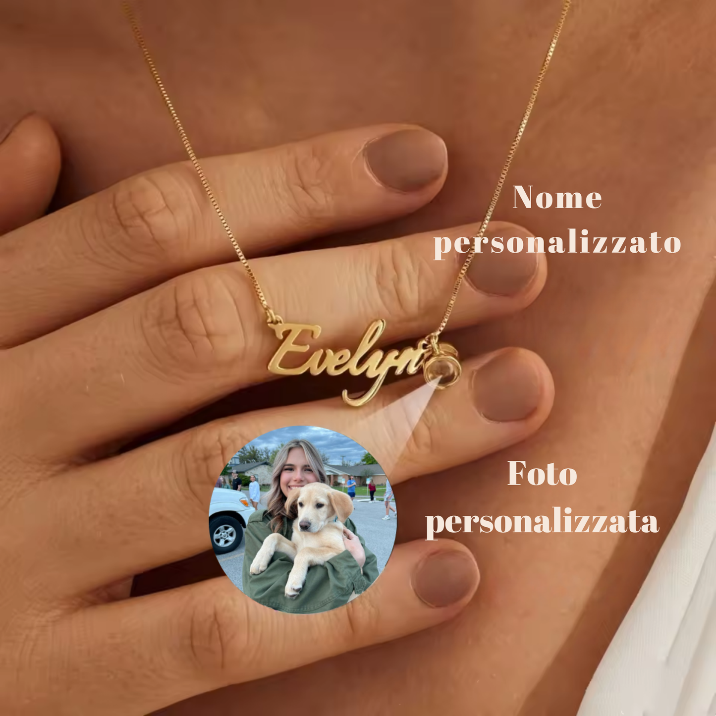Collana con Proiezione Personalizzata in Aciaio Inossidabile
