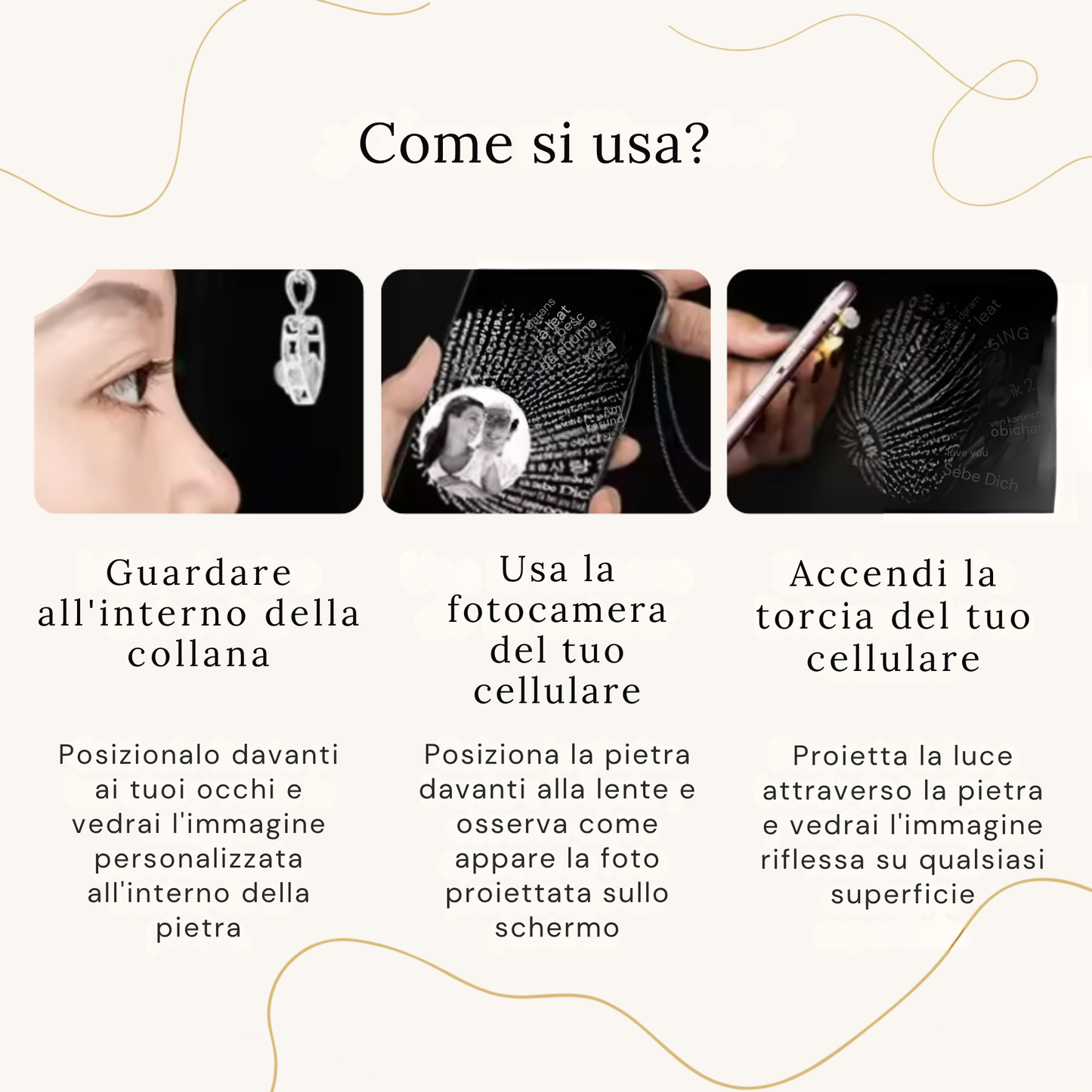 Collana con Proiezione Personalizzata in Aciaio Inossidabile